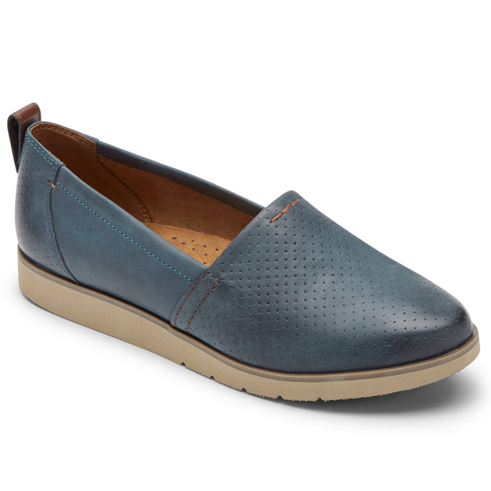 Sapato Vela Rockport Mulher Azuis - Cobb Hill Laci - 75492NMJK